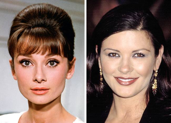 Audrey Hepburn és Catherine Zeta-Jones, 34 évesen.