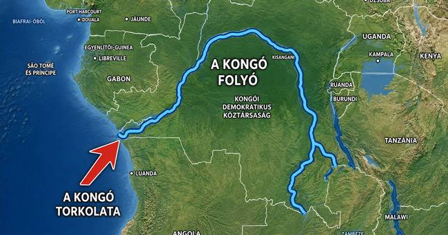 Elmagyarázom, hogy lehet, hogy a Kongó folyó torkolatánál a víz mélysége több mint 2,5 kilométer