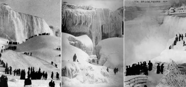 A befagyott Niagara-vízesés, 1904.