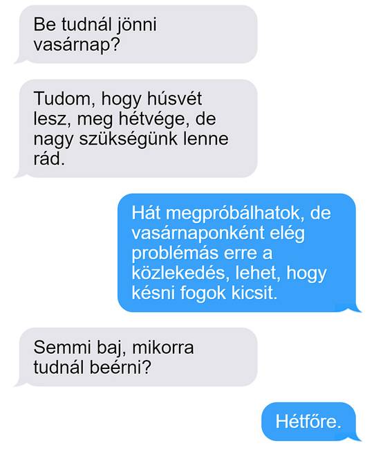 Amikor a főnök megpróbálja elrontani a szabadságodat, fontos, hogy kellő humorérzékkel kezeld a problémát.