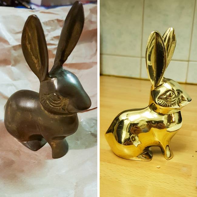 „Úgy döntöttem, hogy felújítom ezt a kis sárgaréz nyúl szobrot. A végeredmény még engem is meglepett."