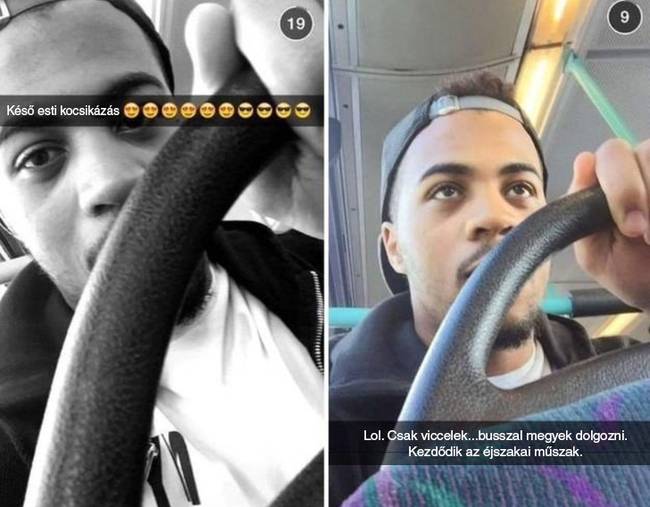 A kocsiból a buszba 0,6 másodperc alatt.