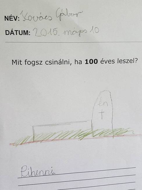 Ez a gyermek nem túl optimista.