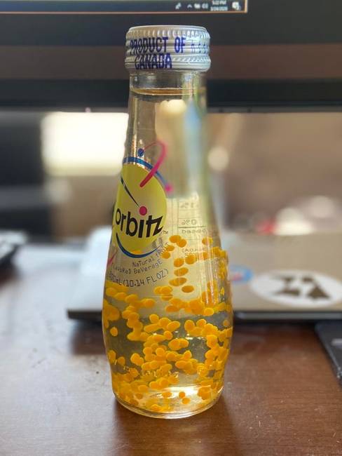 „Takarítás közben találtam egy bontatlan Orbitz-palackot. Ezt az italt 1997-ben kezdték gyártani, és a következő évben le is állították a gyártását.”