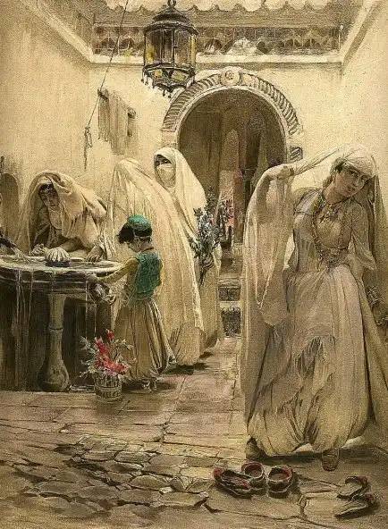 Frederick Bridgeman, "Szökőkút a háremben".
