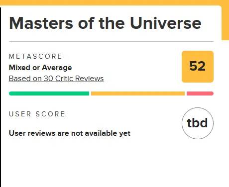 Vegyes kritikákat kapott a Masters of the Universe film