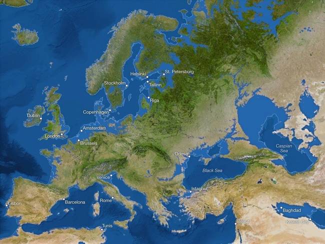 Hogy nézne ki Európa, ha minden jég elolvadna a bolygón.