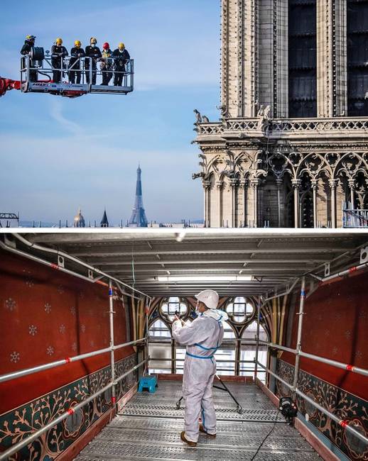 A Notre Dame tisztításához és felújításához használt darura történő feljutás szintén lehetetlen.