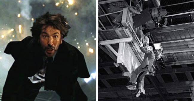 Az utolsó jelenet forgatása Alan Rickmannal a Die Hard-ban (1988).
