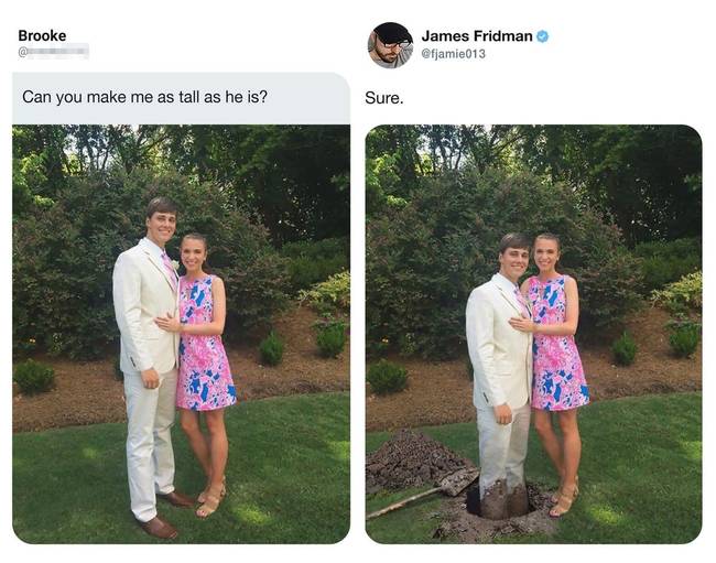 „Meg tudod csinálni, hogy olyan magas legyek, mint a barátom?"