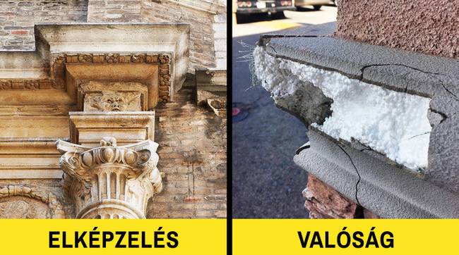 A régi épületek restaurálásánál a dekoratív elemeket sokszor styrofoam anyagból készítik, ennek oka pedig egyszerű: sokkal olcsóbbak és praktikusabbak, mint a teljes egészében tömör anyagból készült dekorációs elemek.