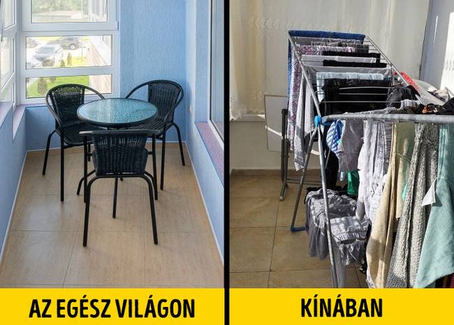 A kínaiak másképp használják az erkélyeket