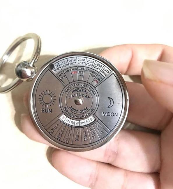 Ez nem csak egy kulcstartó, hanem egy mininaptár 2056-ig.