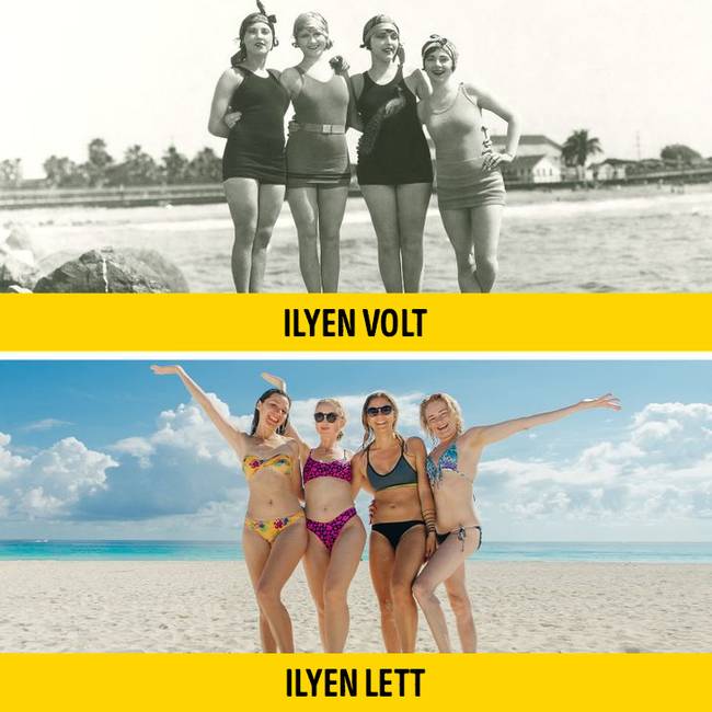 Női fürdőruha fejlődése.