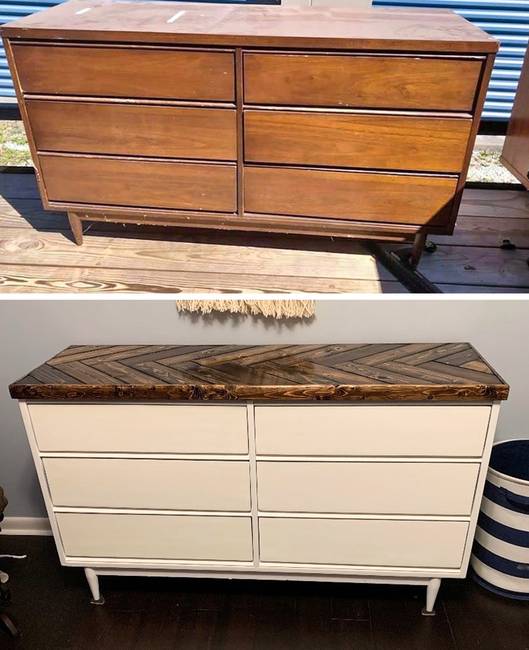 „A feleségem vette ezt a régi szemetet, és a csúnya fiókos szerkényt majdnem Ikea-s bútorrá változtatta.”