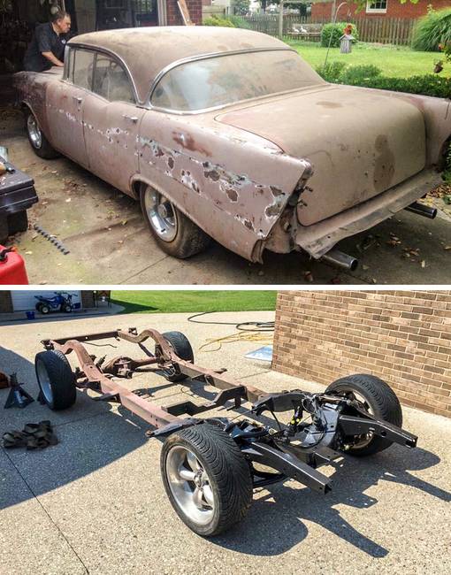Mindenekelőtt tudni kell, hogy a nagyapa álma mindig is egy 1957-es Chevrolet Bel Air volt, ám mivel akkoriban ez volt a Chevrolet legdrágább autója, ezért sosem engedhette meg magának.