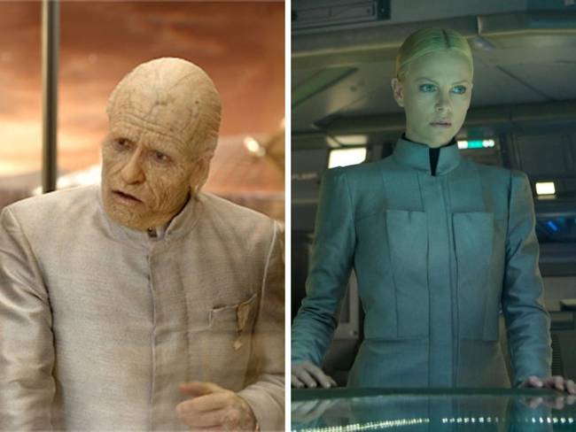 Guy Pearce és Charlize Theron a Prometheusban.