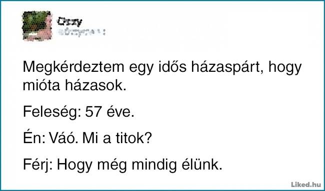Minden házaspárnak sajátos titkai vannak a hosszú házassággal kapcsolatban.