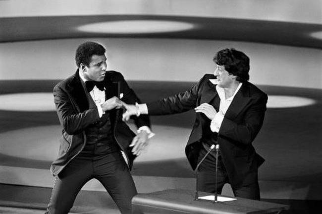 Ali és Stallone az 1976-os Oscar-díj-átadón.