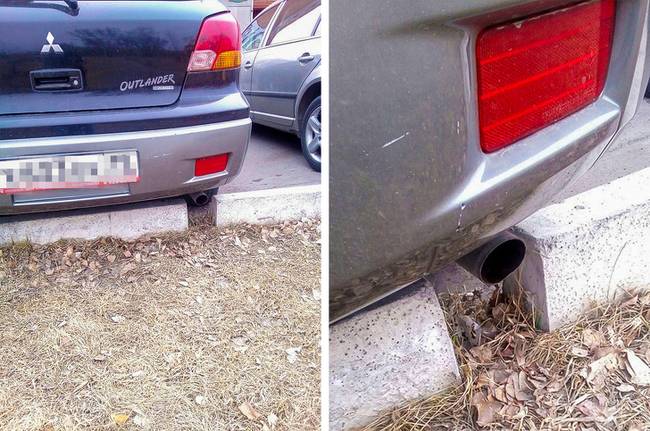 Rendkívül nagy szerencsével leparkolva.