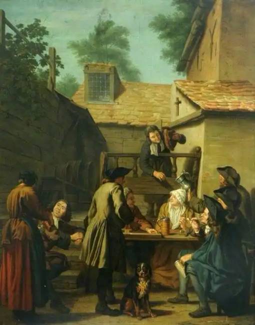 A fogadó udvara (1740). Jan Josef Horemans el Joven.