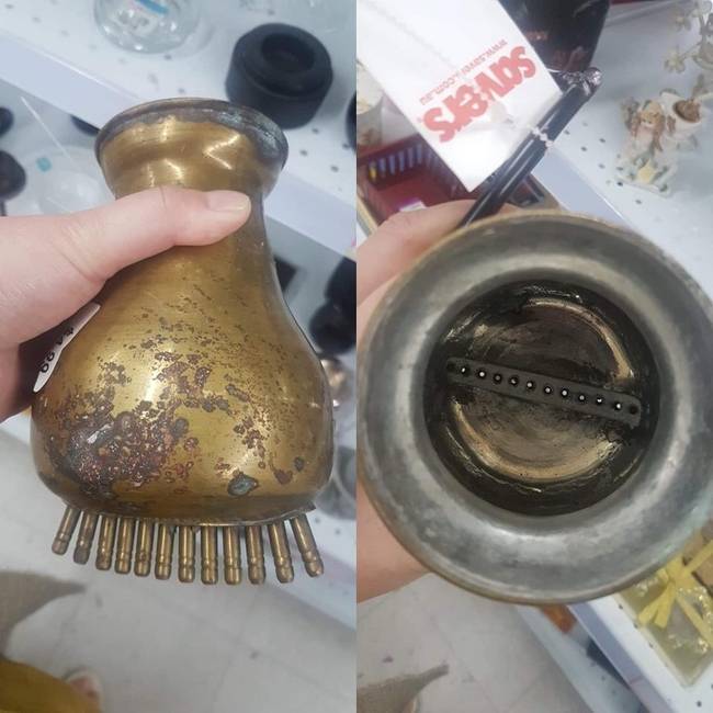 „Ezt a sárgarézből készült valamit egy ausztrál bolhapiacon vettük. Mi lehet ez?!”