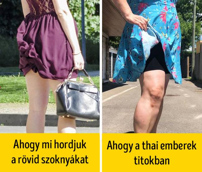 A rövid szoknyákat és ruhákat itt másképp hordják, mint mi.