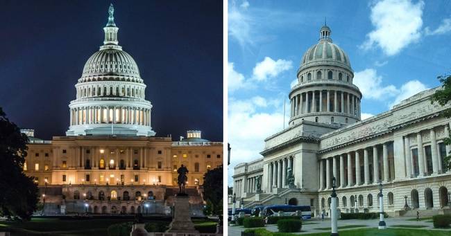 A washingtoni Capitolium (USA) és a havannai capitolium (Kuba).