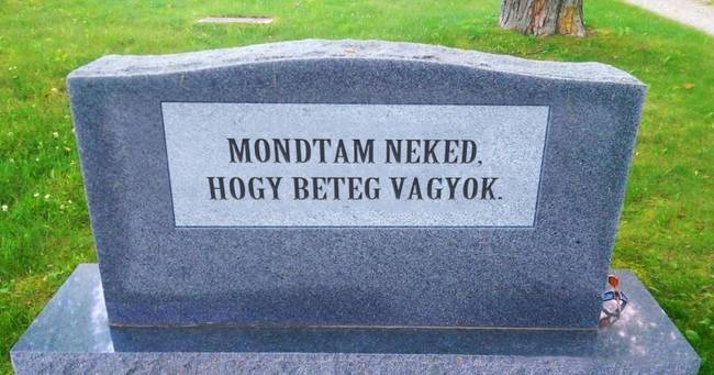 Végezetül pedig a 2002-ben elhunyt ír komikus, Spike Milligan utolsó "poénja".