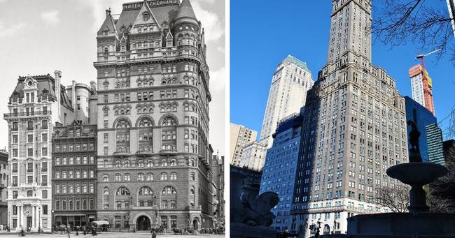 A New Netherland Hotel New Yorkban és a helyére épített Sherry-Netherland lakófelhőkarcoló.