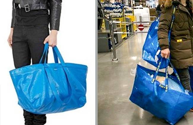 A baloldalon egy szintén 550 ezer forintos Balenciaga szatyrot láthattok, a jobb oldalon pedig egy 300 forintos Ikeás bevásárlószatyrot. Melyiket vennétek meg?!