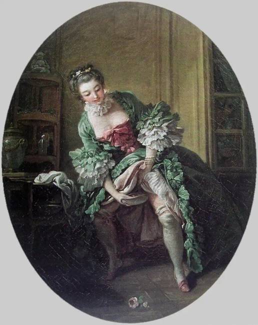 F. Boucher festménye: „Az intim toalett”, 1760.