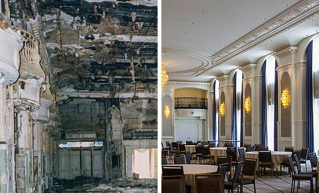 Egy hotel a felújítás előtt és után.