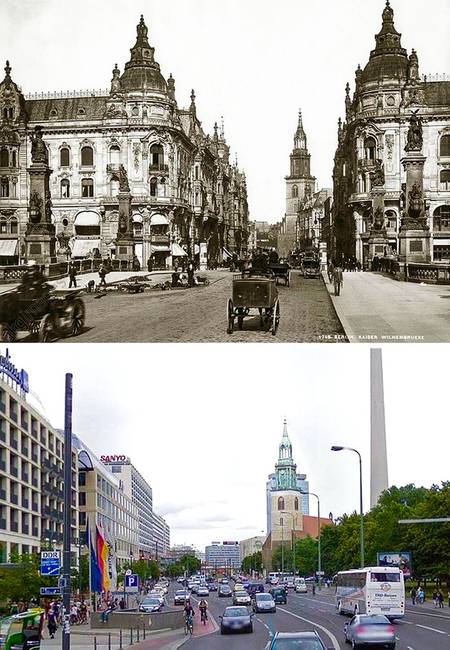 Berlin 1890-ben és ma.