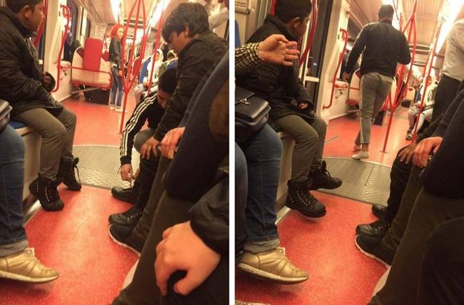 Ez a férfi a metrón találkozott egy mezítlábas gyerekkel, és odaadta neki a cipőjét.
