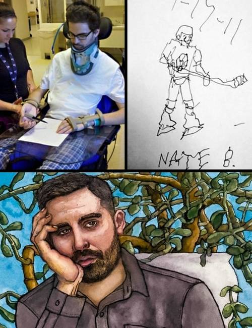 Egy sérülést követően teljesen újra kellett tanulnia a rajzolást, de ahogy a kép is mutatja: egész jól halad!
