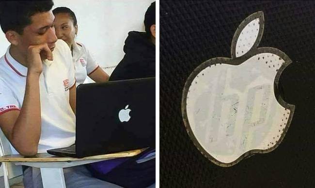 Valaki úgy döntött, hogy villog kicsit az új MacBookjával, de egy apró részlet fölött elsiklott.