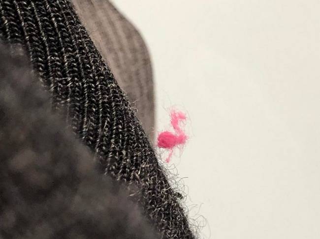 „A ruhámon lévő szösz úgy nézett ki, mint egy apró flamingó."