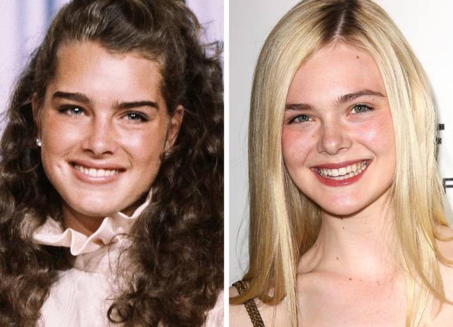 Brooke Shields és Elle Fanning 16 éves korban.