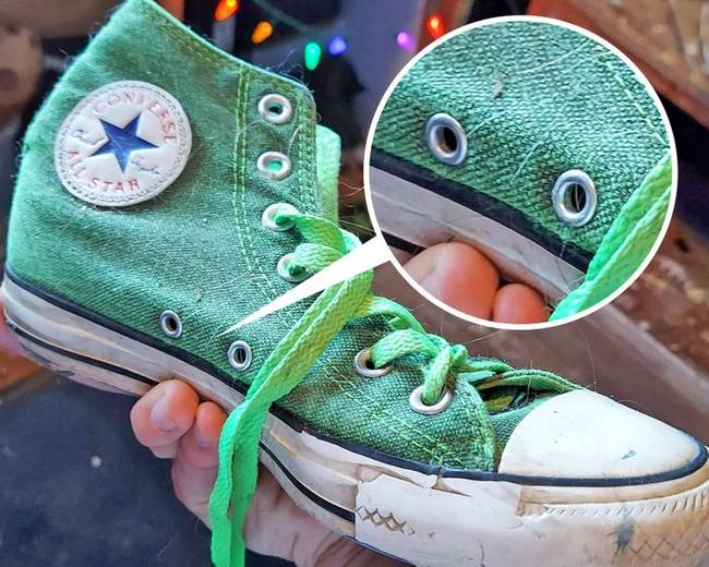 Lyukak a Converse cipők oldalán