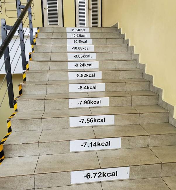 „Ezek a kórházi lépcsők mutatják, hogy hány kalóriát égetsz el, miközben használod őket."