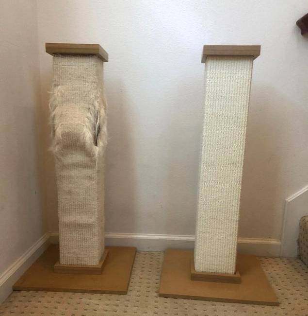 „14 évvel ezelőtt két kaparófát vettünk. Az egyiket folyamatosan használta a macskánk, a másik ezalatt a padláson volt."