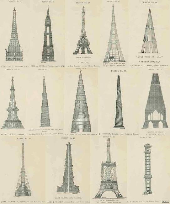 Ezek voltak az Eiffel-torony elvetett tervei.