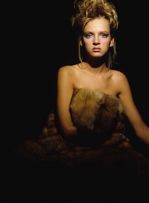Uma Thurman 1985-ben.