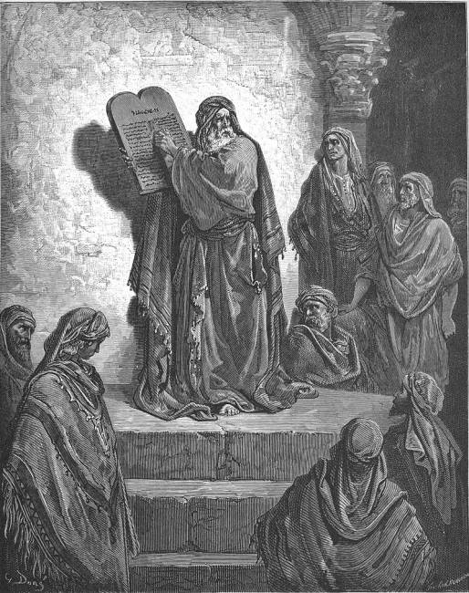 Gustave Doré: „És kinyitotta Ezdrás a könyvet az egész nép szeme láttára”.