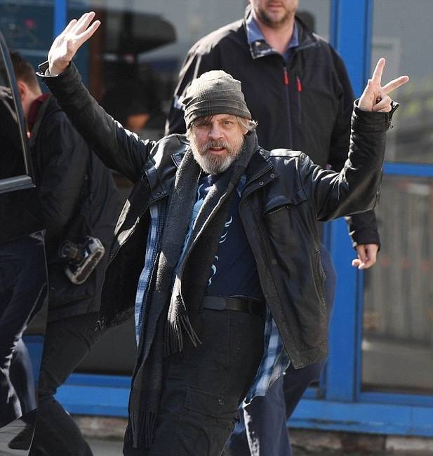 Mark Hamill örömmel fogadta a fotósok figyelmét.