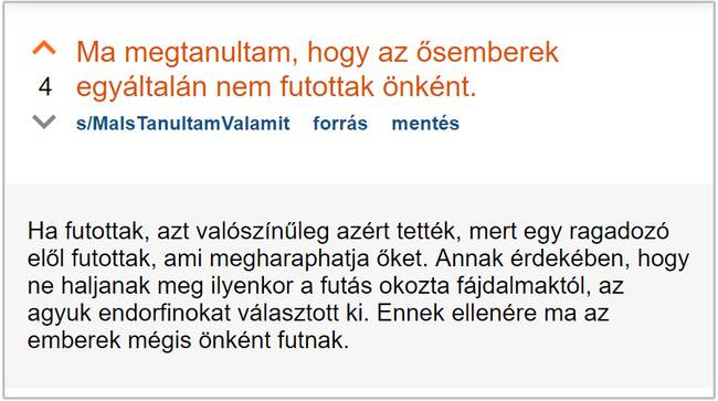 Ez megmagyarázza, hogy miért nem járok futni.