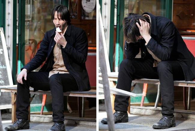 Keanu Reeves jégkrémet eszeget egy egzisztenciális válság közepén.
