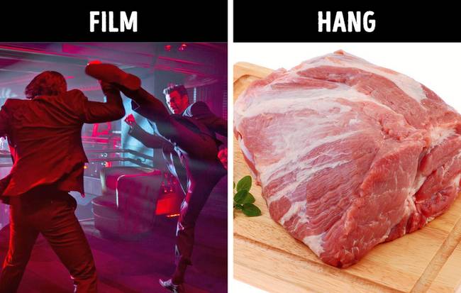 Ütések és rúgások hangja - húsklopfolás.