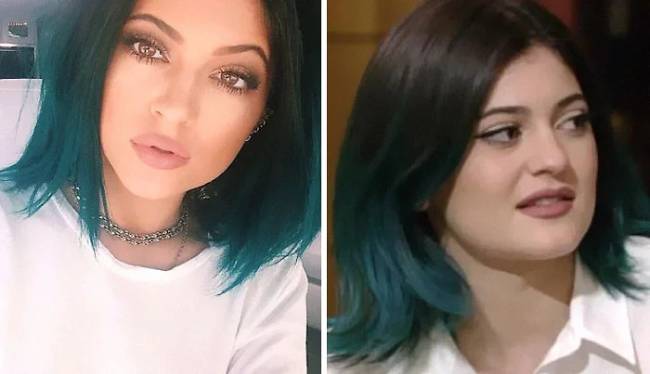 Kylie Jenner az Instagramon vs. a tévében.
